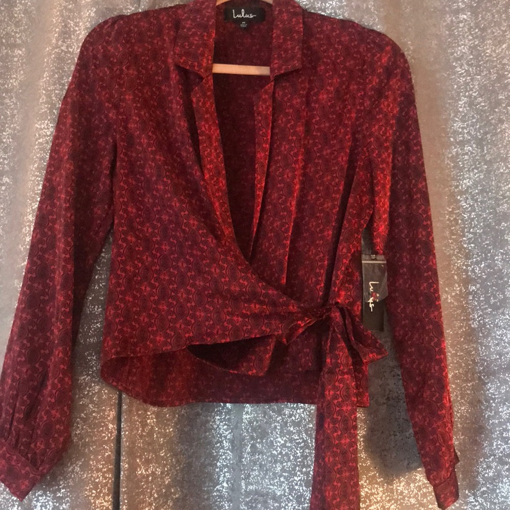 Red wrap top